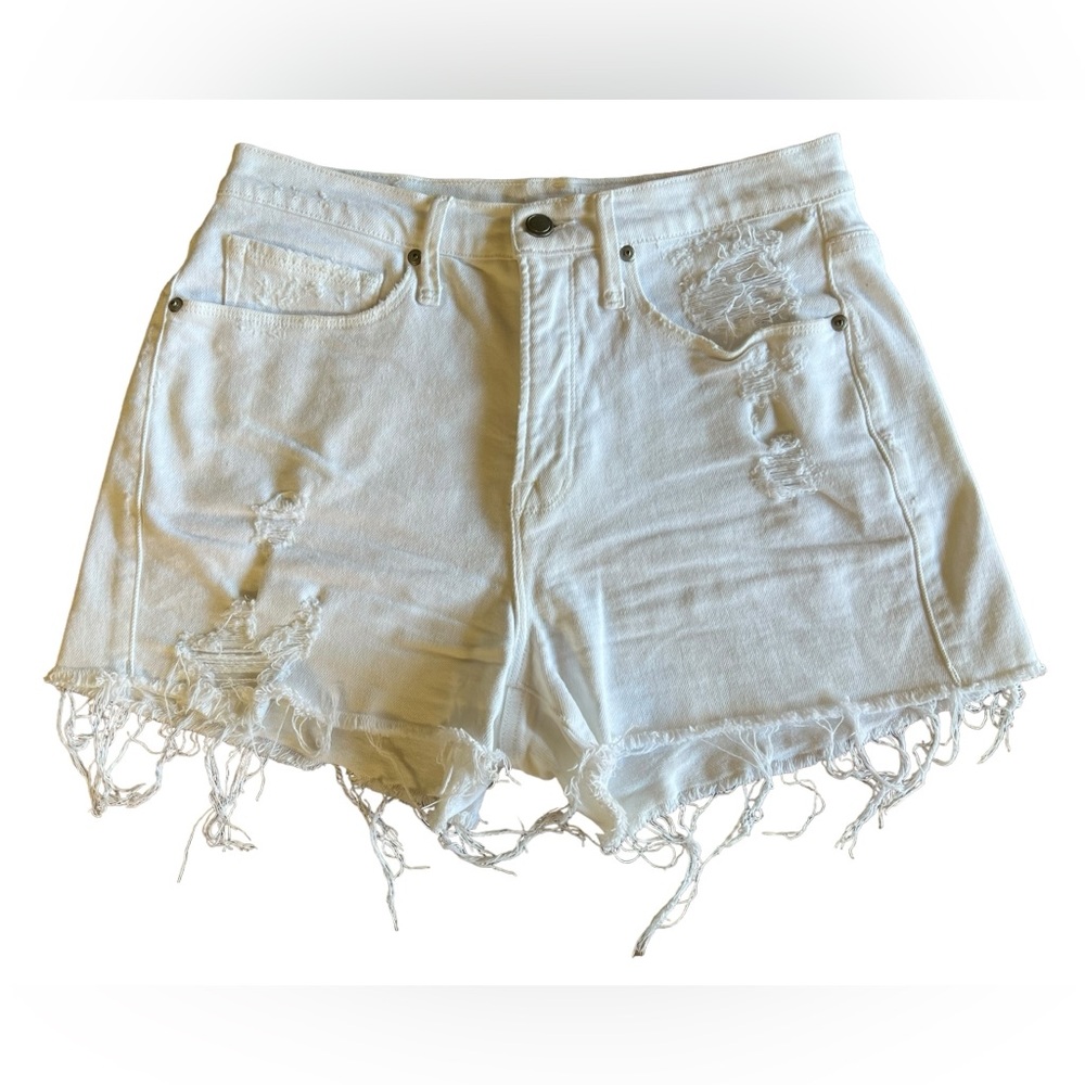 GOOD AMERICAN Good ‘90s White Denim Jean Cutoff Shorts Women's 4/27 MSRP $129